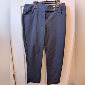 Anne Klein Navy Blue Straight-Leg Pants